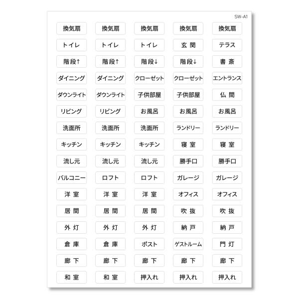 ・色 : 黒文字(白背景)、 黒文字(クリア背景)から選択・サイズ : 約 W2.5cm x H1cm 80枚。1枚のPVCシートに80片入り・素材:PVC 、防水加工済み。UVカット・耐水・耐油・1片ずつカット線入り・洋室 和室 子供部屋...