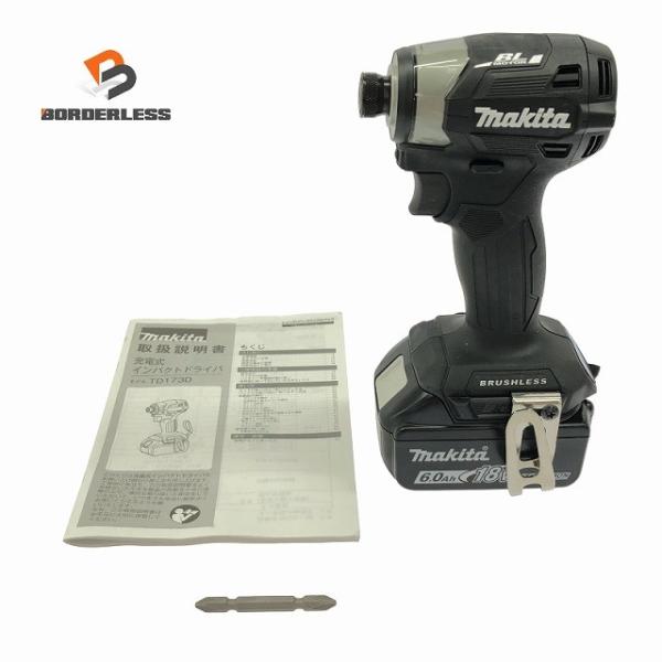 ☆箱無し 未使用品2点☆makita マキタ 18V 充電式インパクトドライバ TD173DZB 純正バッテリ BL1860B※グリスのび0回132857