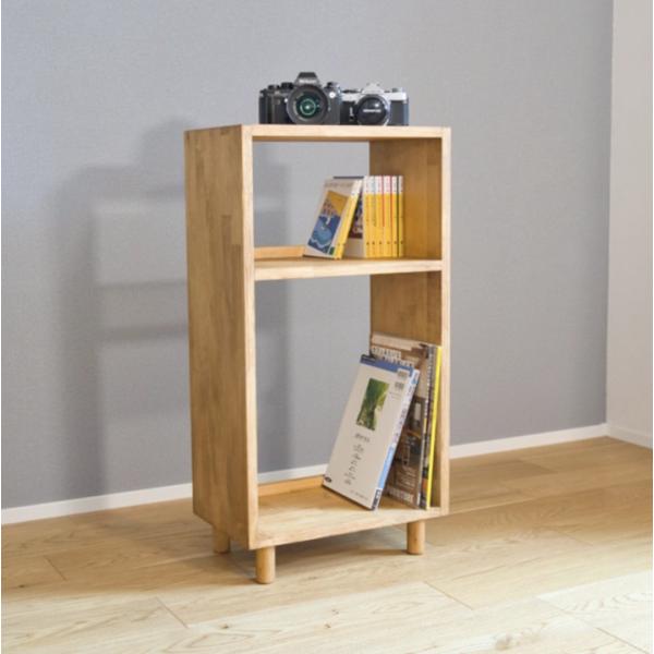 天然木 オープンシェルフ チェスト キャビネット 高さ77cm×幅40cm