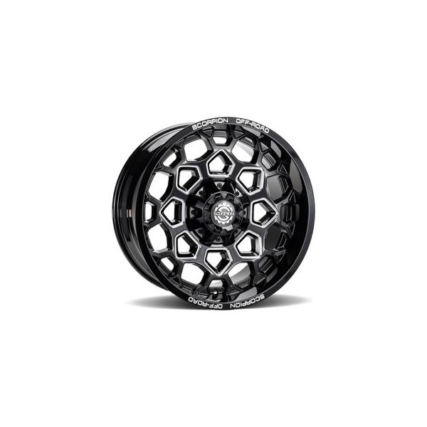 スコーピオンガントレットホイール22x105x127（5x5）ブラックミルド-19 MM