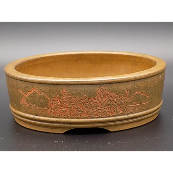 常滑　水上佐太郎大きさ(外外) 口径120mm h40mm位（内）口径106mmｈ33mm位落款 佐太郎　平成三年十　○常滑職人のロクロ技術と土目が素晴らしい鉢今は亡き「彫の佐太郎」の希少鉢