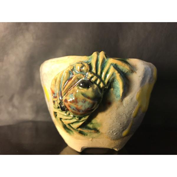 口径約85mm 高さ約60mm落款 正志定番の蟹付切足鉢です