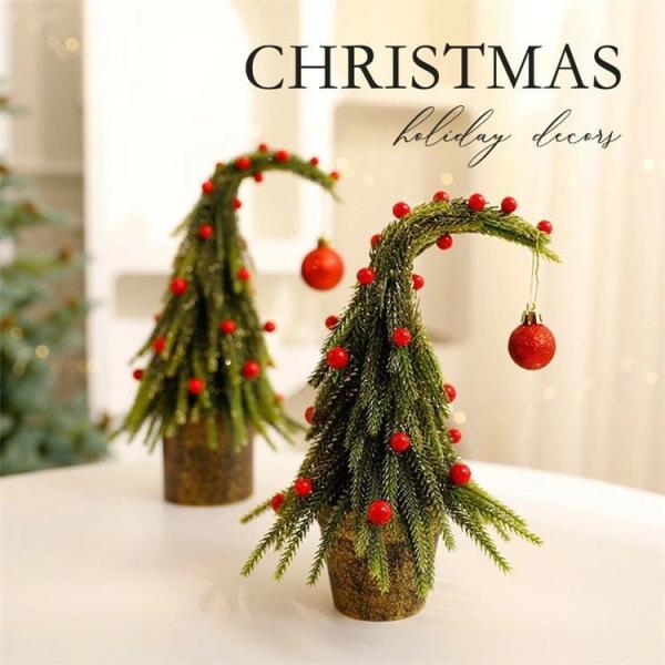 クリスマス飾り　置物　二点セットで　飾り物　インテリア クリスマス ミニツリー 置物 プラスチック クリスマスツリー 卓上