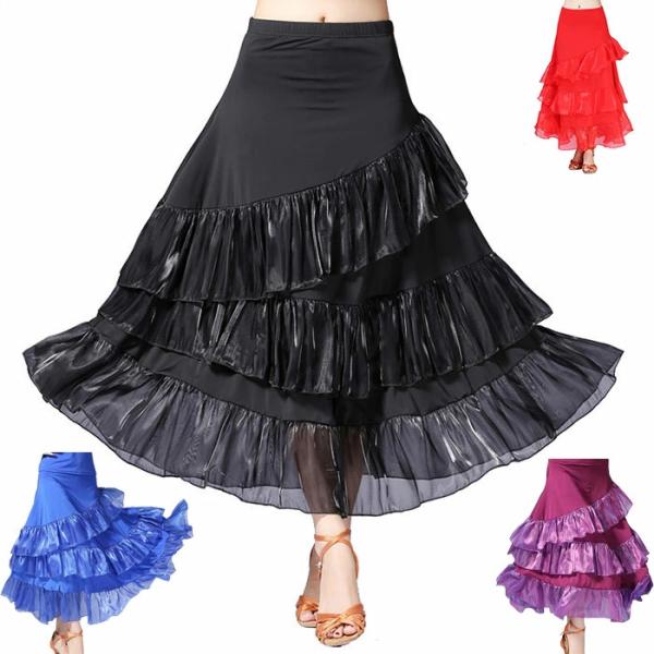 フレアスカート ダンススカート 社交ダンス衣装 モダンダンススカート