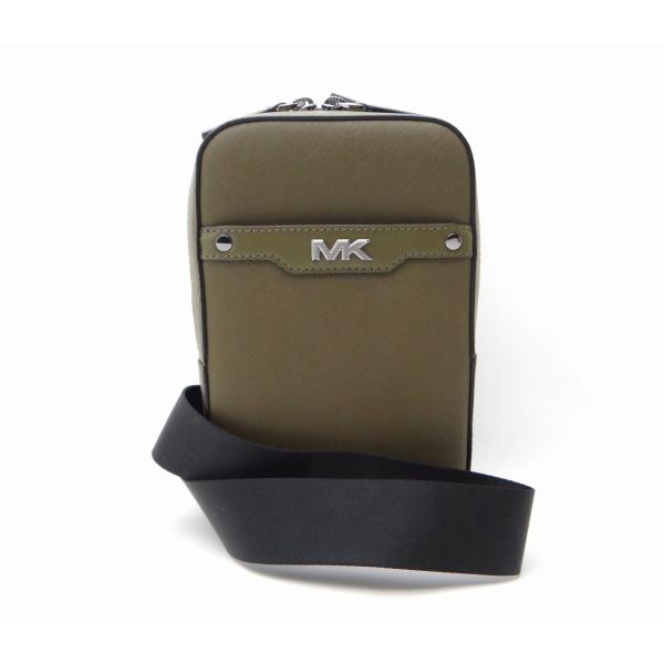 MICHAEL KORS マイケルコース 37F4RLVC2U レザー スリングパック ボディバッグ グリーン系＜USED＞