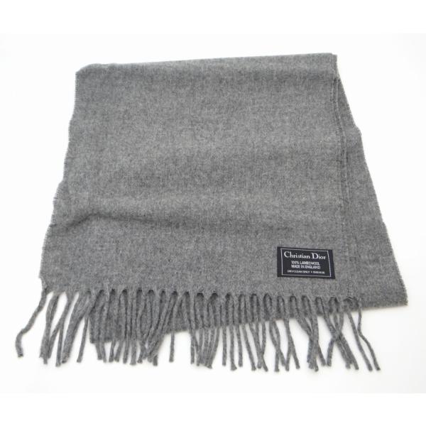 【Christian Dior】　ヴィンテージ　グレーマフラー　美品 Christian Dior】 ヴィンテージ グレーマフラー - メルカリ