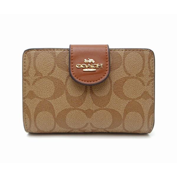 COACH（コーチ） C0082 シグネチャー PVC×レザー 二つ折りL字