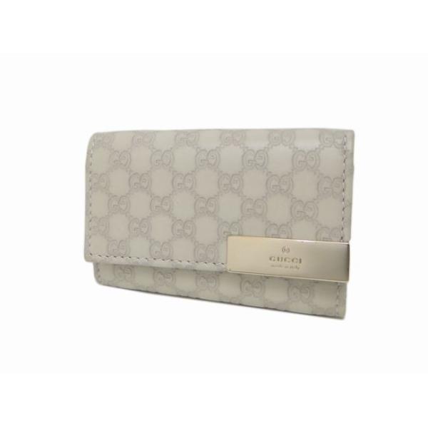 新品　GUCCI　グッチ　GGシマレザー アイボリー　キーケース　保存袋・付属品 GUCCI グッチ キーケース レディース ブランド シマ レザー