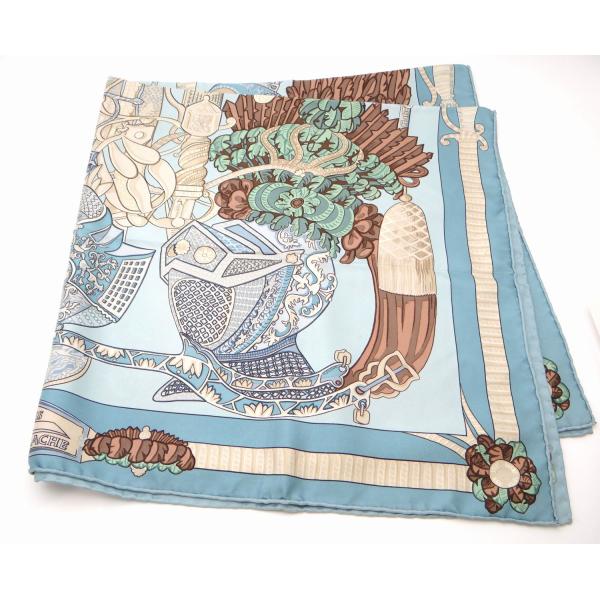 HERMES（エルメス） カレ90 ARMETS PANACHE 羽飾りの兜 シルク100