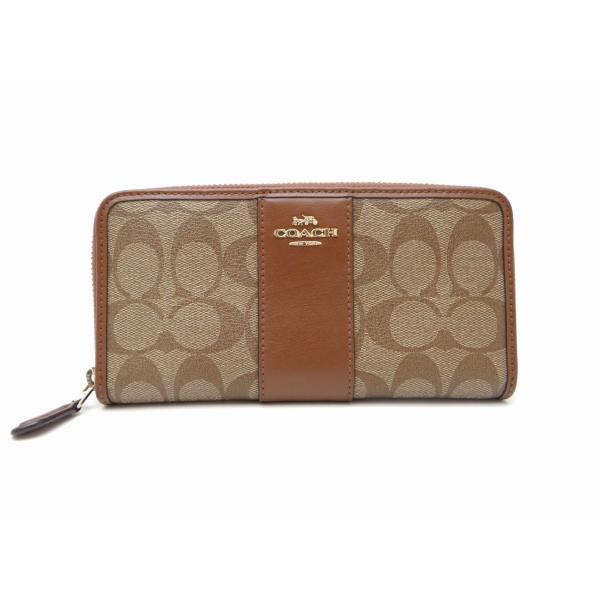 COACH（コーチ） F54630 シグネチャー ストライプ PVC ラウンド