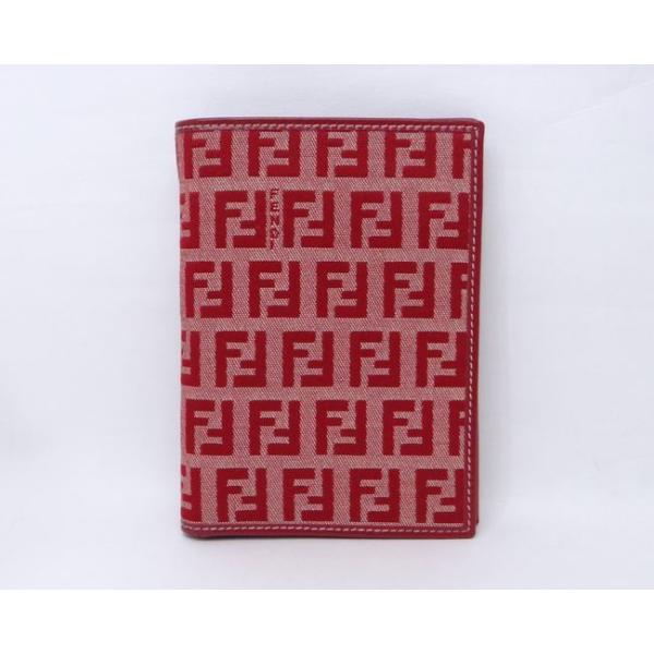 FENDI（フェンディ） ズッキーノ 二つ折り財布 札入れ レッド＜美品