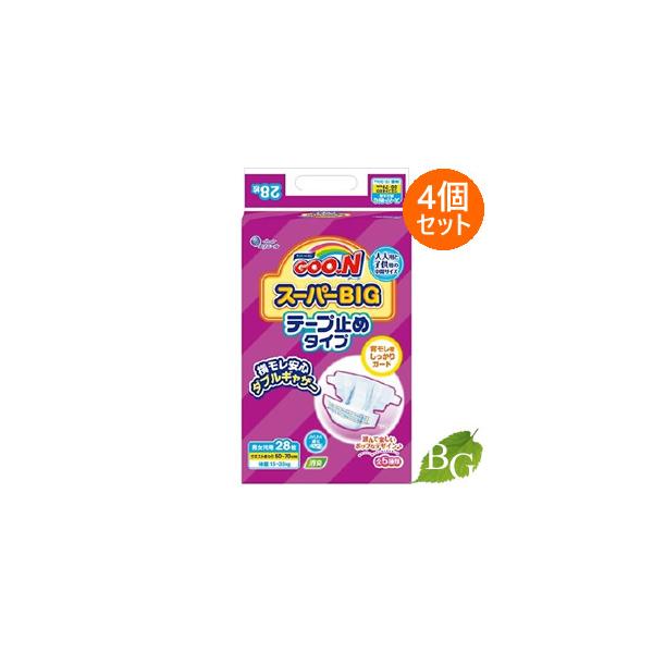 GOO.N グーン スーパービッグ テープ止めタイプ 28枚入×4個