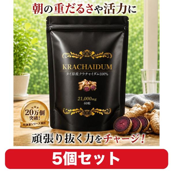 クラチャイダム サプリ 和漢堂 黒ショウガ末100% ブラックジンジャー 60粒 5個セット 賞味期限2027年1月末 約30日分/袋