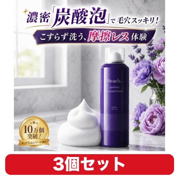 洗顔料 泡洗顔 Reach 炭酸ムースフォーム スパークリング 濃密泡 150g 3個セット 毛穴・皮脂汚れ洗浄