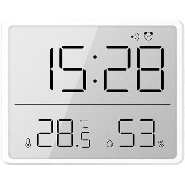 [BOEN]時計 デジタル温湿度計 デジタルタイマー アクアミニット 時計 大画面 液晶 磁気吸引 壁掛け 置き時計 卓上スタンド 乾燥対策 健康管理