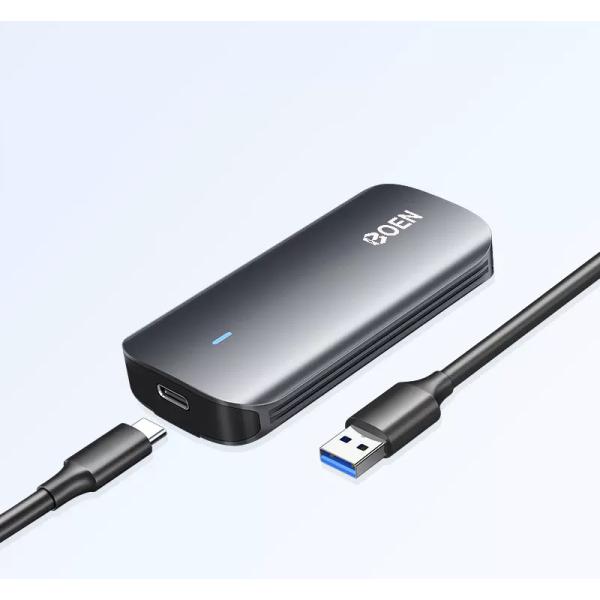 mSATA ケースmini SSD 変換ケース MSATA3.1ケース （最大2TBまで対応）　USB3.1接続 UASP対応 SSDケース 5Gbps  超小型 外付けドライブケース アルミ製 工具不要