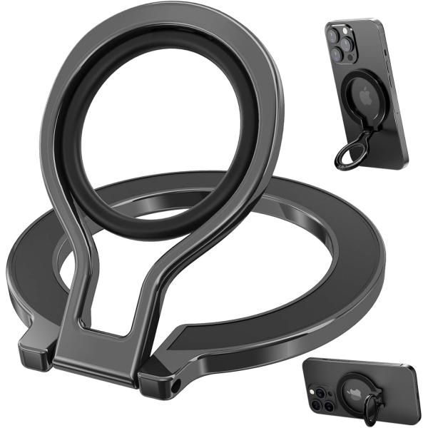 MagSafe対応 スマホリング 360°回転 マグネット リング 超?磁力 携帯リング ホルダー マグセーフ メタルリング付き  iPhone16 15 14Android全機種対応