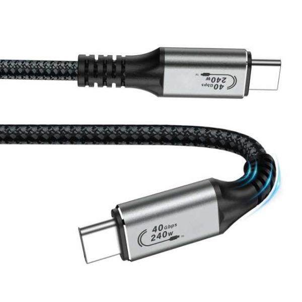 【BOEN】USB 4 ケーブル 【1.2M/40Gbp高速転送/PD 240W 5A 48V】USB-C To USB-C Thunderbolt 4 対応ケーブル 下位互換 急速充電線