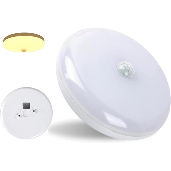 [BOEN]人感センサー シーリングライト 電球色 小型 電球色 12W 1350lm 超薄型 人感センサーライト  照明器具 天井 取付簡単 1個
