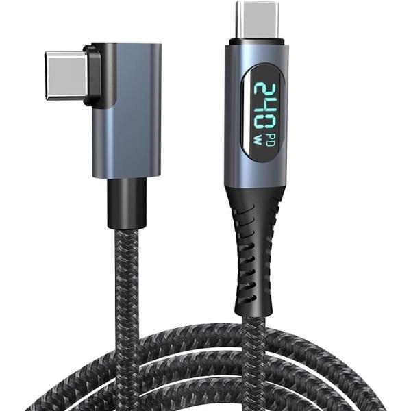 【BOEN】【L字型　PD急速充電 240W Thunderbolt 3 対応 出力スクリーン表示】Type-C to Type-Cケーブル 1m USB4 充電ケーブル 48V/5A超急速充電/40Gbps