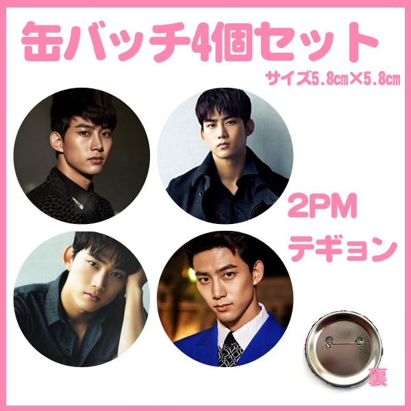 代引き不可☆送料無料☆2PM トゥーピーエム テギョン 缶バッチ4個