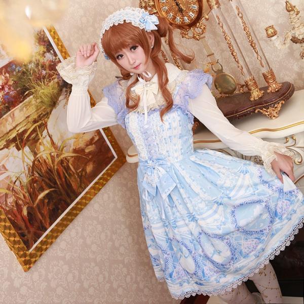 Jsk 童話柄ジャンパースカート レース ロリータ 甘ロリ レースアップ 姫ロリ レースアップ フリル ジャンスカ ジャンスカ Cnalb261 Bouquet 甘ロリ Coton リボン ゴスロリ ロリータファッション De 大好評セールの