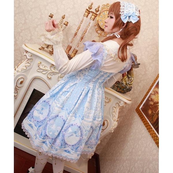 Jsk 童話柄ジャンパースカート レース ロリータ 甘ロリ レースアップ 姫ロリ レースアップ フリル ジャンスカ ジャンスカ Cnalb261 Bouquet 甘ロリ Coton リボン ゴスロリ ロリータファッション De 大好評セールの