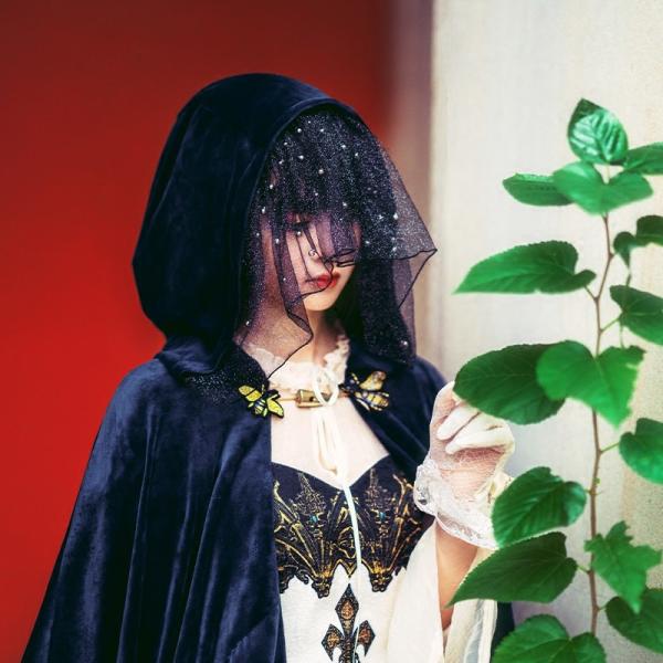 ゴスロリ マント ロリータ De Coton Bouquet ゴシック マント Cnalb457 Bouquet ゴシック 男装 ロングローブ