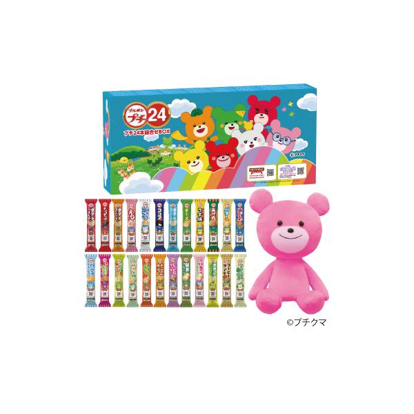 プチクマピンクぬいぐるみ+プチ24本詰合せBOX