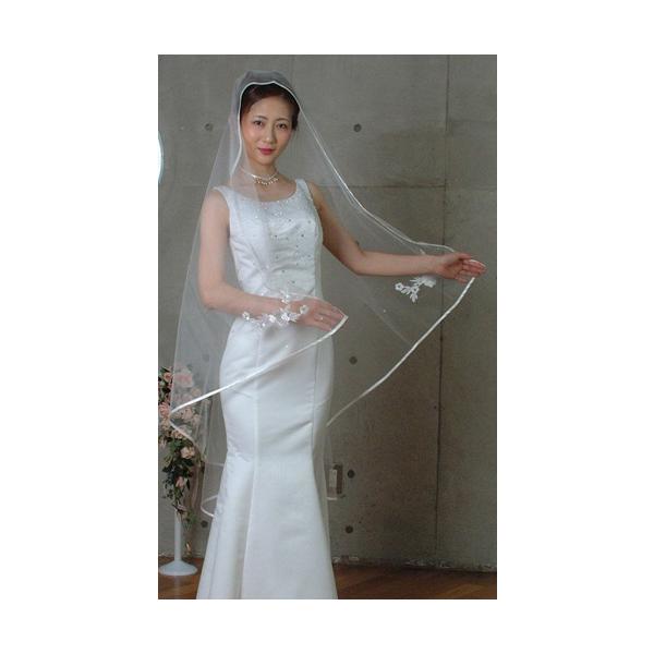 在庫処分 ウエディングベール ヘッドドレス スクエアベール 結婚式 ブライダルベール パイピング（白） 買いだおれ