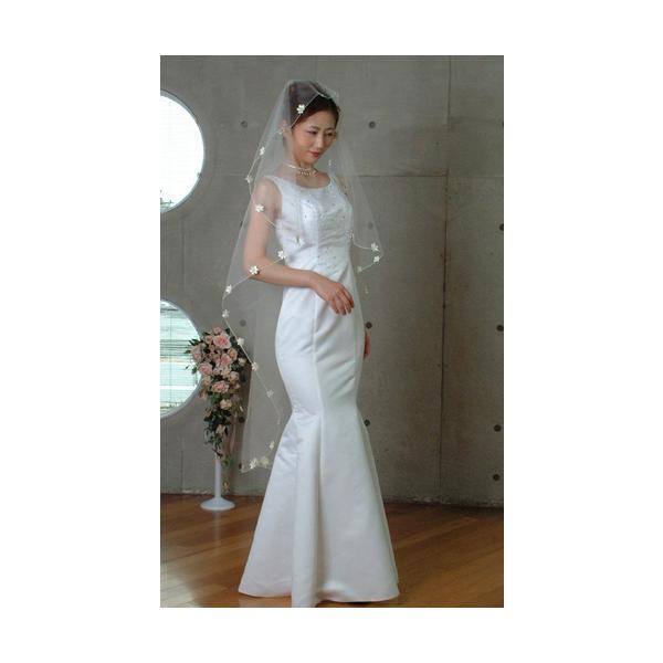在庫処分 ウエディングベール ヘッドドレス マリアベール 結婚式 ブライダルベール 小花（オフホワイト） 買いだおれ