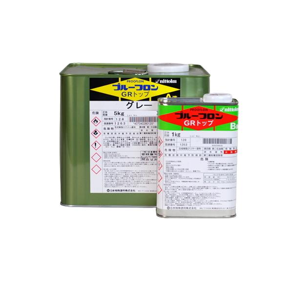 日本特殊塗料のプルーフロン GRトップです。一般タイプ グレー グリーン シルバーグレー6kgセットで30平米、18kgセットで90平米。主剤と硬化剤のセット品です。