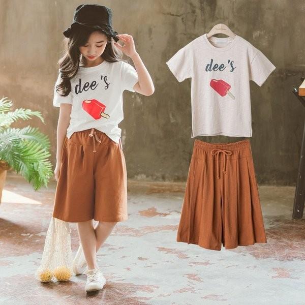 子供服 女の子 夏 おしゃれ Tシャツ カットソー パンツ ボトムス セット キッズ かわいい Kilesum010 Winestyles Jp