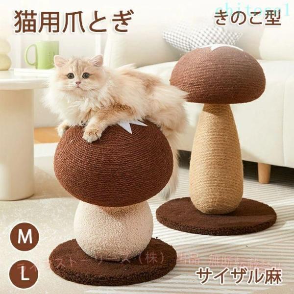 猫 爪研ぎ きのこ キノコ きのこ型爪研ぎ 添え置き 縦型 安定感 遊びゾンチー爪研ぎボール コンパクト インテリア ゴミが落ちない ゴミ ガリガリ 組み立て簡単