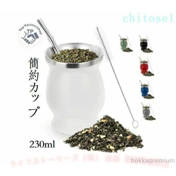 ひょうたん型 茶器セット 230ml ボンビージャ ストロー付き ステンレス製 マテゴードセットゾンチー6色展開 マテ茶専用カップ 茶器 マテ壺 シンプル デザイン