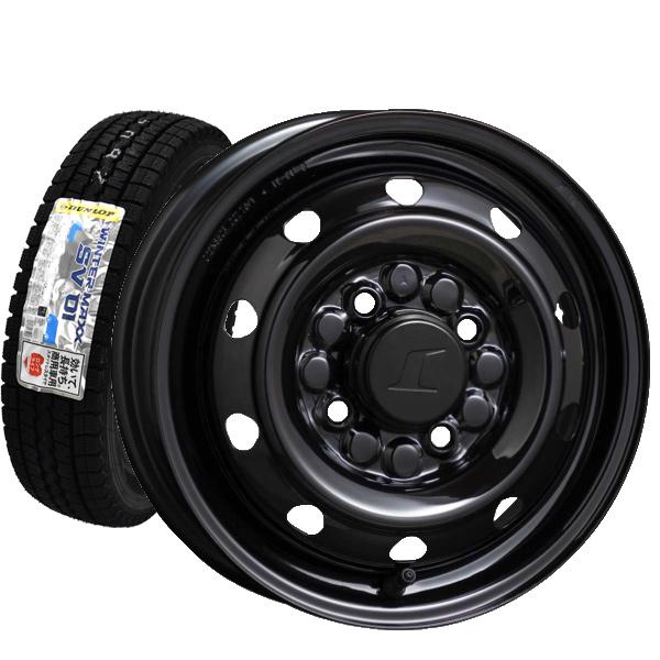 2024年製 ダンロップ SV01 145R12 6PR LT +トピー M74 ブラック スチールホイール ■スタッドレスタイヤ&ホイール4本セット 2024年製 ダンロップ SV01 145R12 6PR LT +トピー M74 ブラック スチールホイール ■スタッドレスタイヤ&ホイール4本セット