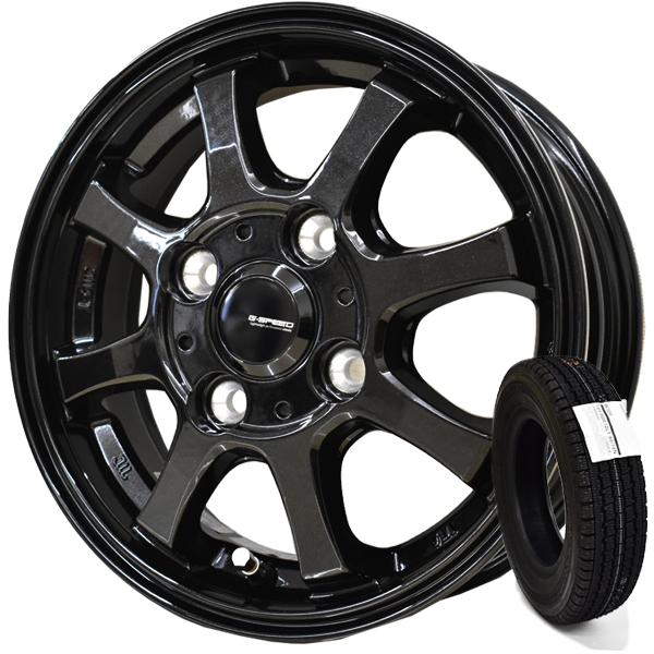 2026年製造 ブリヂストン W300 145/80R12 80/78N＆G・SPEED G-08 スタッドレスタイヤ+アルミホイール4本セット ジースピードG08