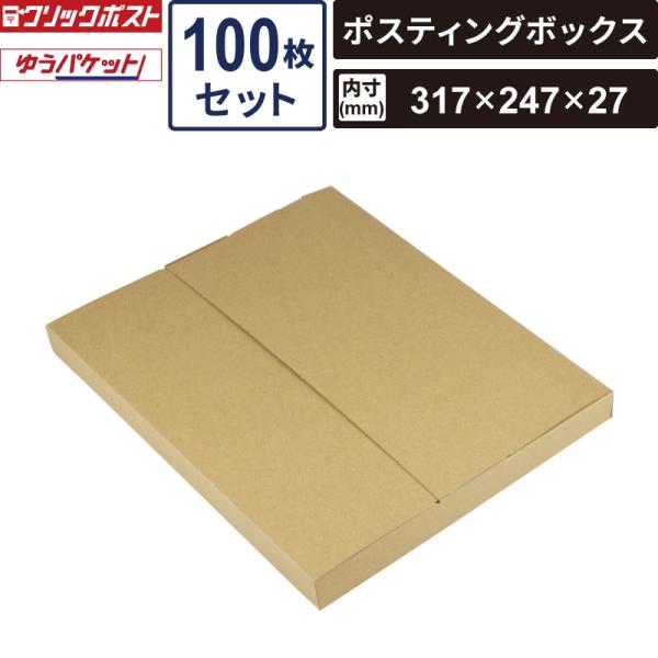 ボックスバンク ゆうパケット ポスティングボックス 100枚セット 【内寸：317×247×27】 ヤマニパッケージ EE-713 SM-FY05-0100 クリックポスト