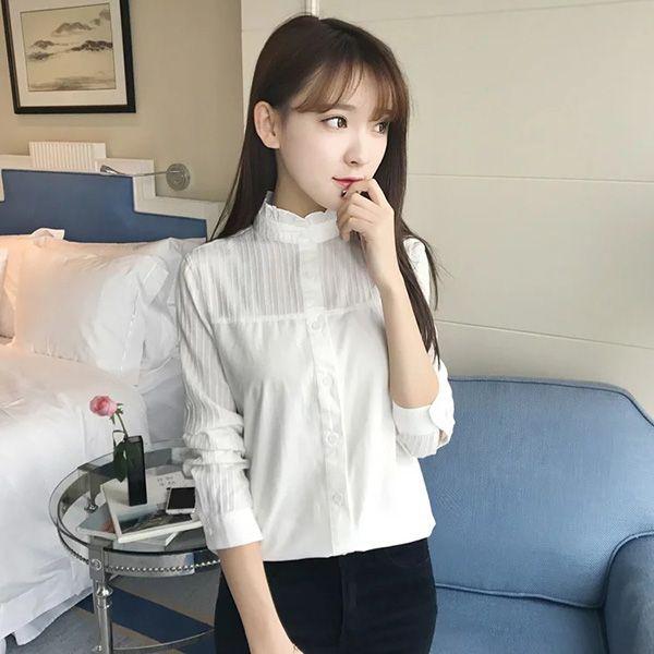 ブラウス 白 長袖 綿 立ち襟 レディース ワイシャツ ハイネック 綿100 スタンドカラー シャツ 素敵 Yシャツ 可愛い フォーマル 森ガール フリル レースネ Sw0609b123 Boxi 通販 Yahoo ショッピング