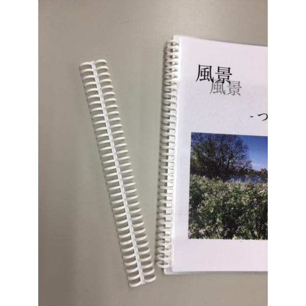 ちょっと太目で収容枚数大幅アップのラミネートフォトアルバム用プラスチックリング。 内径12mm、色は白です。 100ミクロンラミネートフィルム使用なら、30枚〜40枚収納できます。1本から注文していただけます。