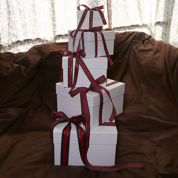 マトリョーシカBOXセット ホワイト クリスマス用リボン付き : ボックス