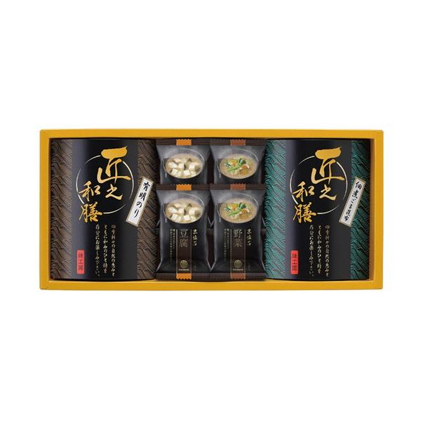 鰹、昆布のおだしと熟成されたお味噌の風味仕立てのフリーズドライと有明のり・佃煮の詰合せです。■マルコメ京懐石お味噌汁フリーズドライ(豆腐・野菜各2袋)・有明のり(12切5枚6袋)・佃煮(ごま昆布)40g各1個■箱サイズ:42×20×3cm【...