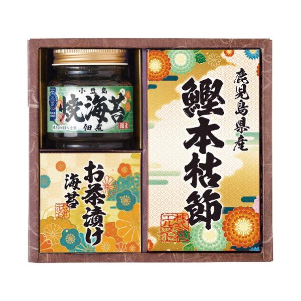 和食ならではの繊細な味を詰合せた食卓にあると嬉しいギフトセットです。突然の来客にも重宝します。■焼海苔佃煮85g×1瓶・永谷園お茶漬け海苔(4.7g×2袋)・鰹本枯節(2.5g×3袋)各1箱■箱サイズ:18×17.5×7.5cm【用途】引出...