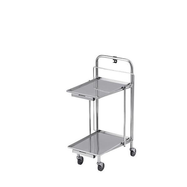 ●簡単にネスティングでき、省スペースで保管できます。また、ステンレス製なので衛生的で丈夫で長持ちします。●サイズ：W405×D500×H500mm、天板/H900mm