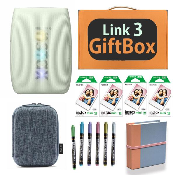 オリジナルギフトBOXセット内容● フジフイルム チェキ NS MINI LINK3 4547410536355● 純正プリンターケース● チェキ用フィルム instax mini 40枚 INSTAX MINI JP 2● ナカバヤシ デ...