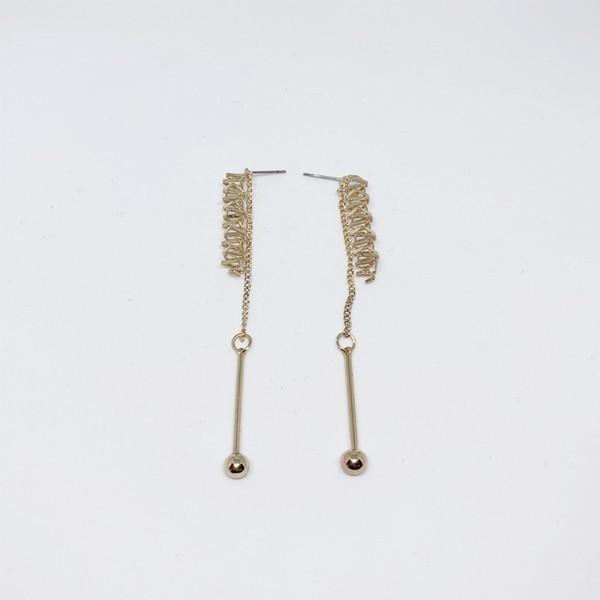 在庫特価 ライン ピアス ロング ボール イヤリング ゴールド Earrings Long レディース