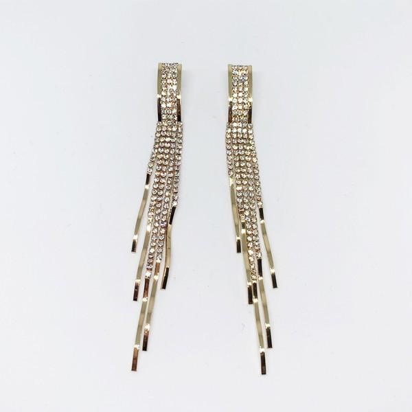 在庫特価 キラキラ ロング ピアス イヤリング ゴールド ストーン Earrings long レディース