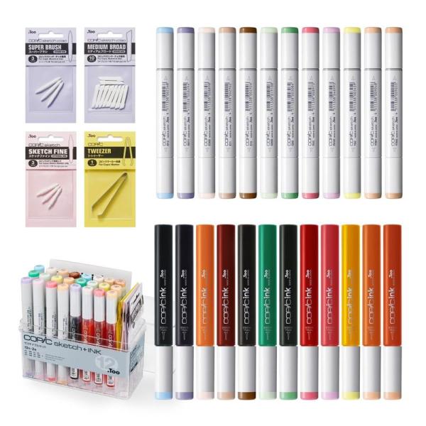コピック 60色+詰替インキ4色+詰替シリンダー3個 コピック 60色+詰替インキ4色+詰替シリンダー3個
