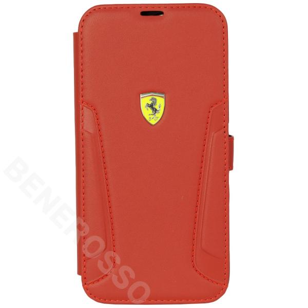Ferrari（フェラーリ） iPhone14ProMax レザー 手帳型カバー レッド