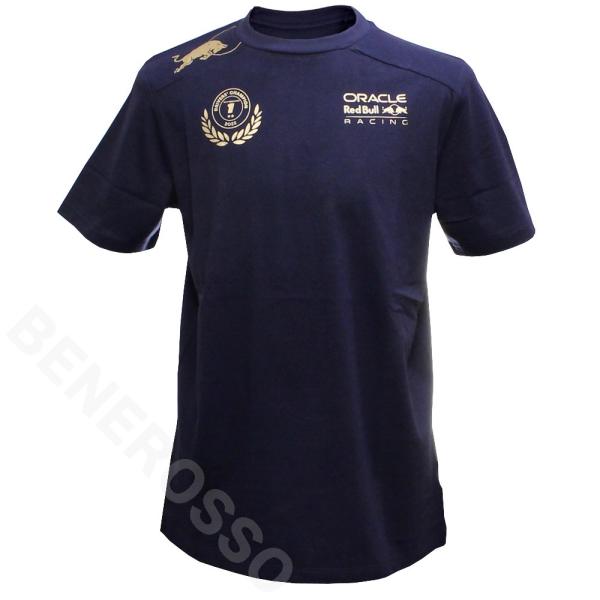 レッドブル レーシング M.フェルスタッペン 2022 ワールドチャンピオン 記念Tシャツ ネイビー 701225756